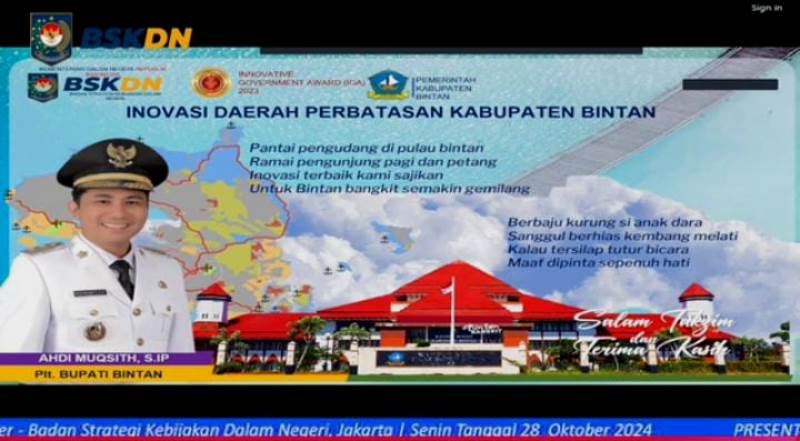Kabupaten Bintan, kembali masuk sebagai Nominator Innovative Government Award (IGA) 2024 tingkat Nasional dengan inovasi digital dan non digital Kabupaten Bintan. (Foto: Diskominfo Bintan)