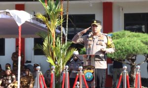 Polres Lingga melaksanakan Apel Gelar Pasukan dalam rangka Operasi Kepolisian Kewilayahan dengan Sandi Zebra Seligi 2024 dalam mendukung pelantikan Presiden dan Wakil Presiden 20 Oktober 2024. (Foto: Polres Lingga)