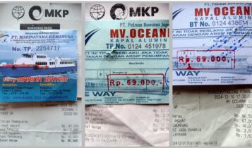Data Tiket dan warga yang dibeli dari Konter Kapal Feri tetapi tetap dikenakan layanan biaya Rp1,500 rupiah setiap orang.