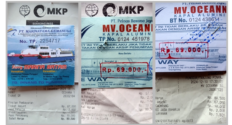 Data Tiket dan warga yang dibeli dari Konter Kapal Feri tetapi tetap dikenakan layanan biaya Rp1500 rupiah setiap orang Data Tiket dan warga yang dibeli dari Konter Kapal Feri tetapi tetap dikenakan layanan biaya Rp1,500 rupiah setiap orang.