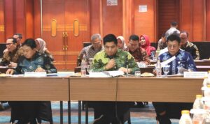 Bupati Bintan Roby Kurniawan mengikuti Rakor Lintas Sektoral yang digelar ATR/BPN RI di Hotel Bidakara Jakarta, Rabu (22/1/2025). (Foto: Diskominfo Bintan)