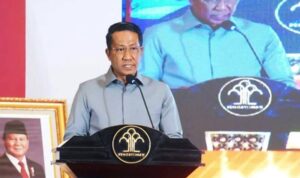 Menteri Hukum (Menkum) Supratman Andi Agtas memberikan sambutan saat pembukaan Refleksi Akhir Tahun BSK Hukum Tahun 2024 di Jakarta, Selasa (3/12/2024). (Foto: Dok-Humas Kemenkum)
