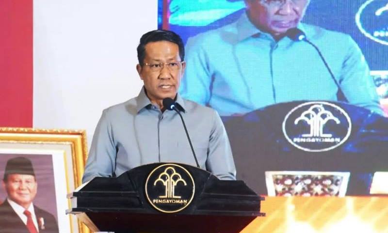 Menteri Hukum Menkum Supratman Andi Agtas memberikan sambutan saat pembukaan Refleksi Akhir Tahun BSK Hukum Tahun 2024 di Jakarta Menteri Hukum (Menkum) Supratman Andi Agtas memberikan sambutan saat pembukaan Refleksi Akhir Tahun BSK Hukum Tahun 2024 di Jakarta, Selasa (3/12/2024). (Foto: Dok-Humas Kemenkum)