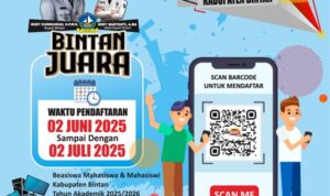 Pendaftaran Beasiswa Kuliah D1 hingga S1 Pemkab Bintan Dibuka Mulai 2 Juni, Ini Syarat yang Dibutuhkan