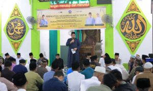 Pemerintah Kabupaten Bintan menggelar peringatan Tahun Baru Islam 1 Muharram 1447 Hijriah pada Jumat malam, 27 Juni 2025, di Masjid Jami' Al Hidayah, Kecamatan Toapaya. (Foto: Diskominfo Bintan)