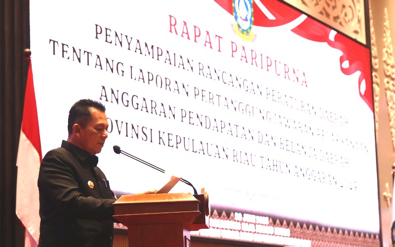 Gubernur Kepri Ansar Ahmad saat melaporkan LPJ-APBD 2024 ke DPRD Kepri. (Foto: Diskominfo Kepri)