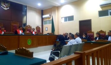 Sidang Putusan Kasus Korupsi dengan tiga terdakwa di PN Tanjungpinang, Rabu (23/7/2025).