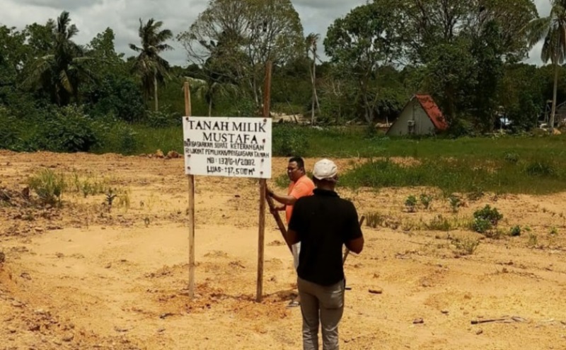 Lahan lebih kurang 2 hektare milik Mustafa di Tanjung Siambang, Dompak Tanjungpinang (Foto Roland/Presmedia)