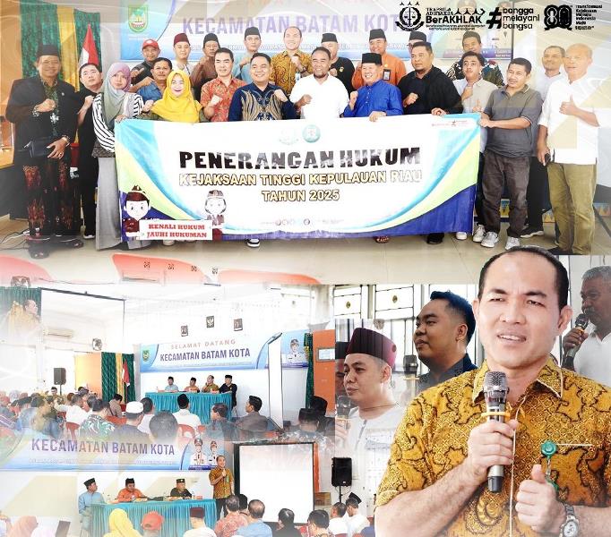 Kejati Kepri melalui program Pembinaan Masyarakat Taat Hukum (BINMATKUM) menggelar sosialisasi pencegahan TPPO di Kantor Kecamatan Batam Kota, (Foto:Penkum Kejati Kepri)